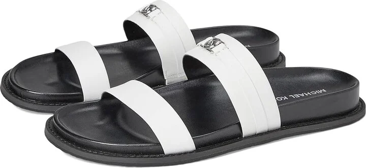 MICHAEL Michael Kors Mandy Flat Sandal Women's Sandals Optic White : 7.5 M, Leather