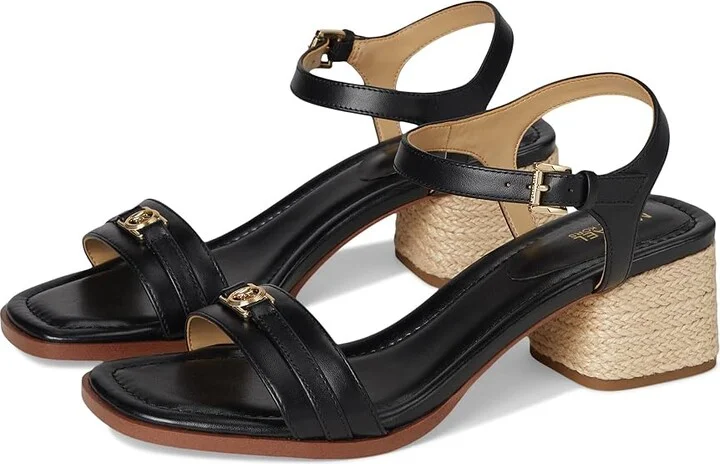 MICHAEL Michael Kors Mandy Mid Sandal Women's Sandals Black : 9.5 M, Leather
