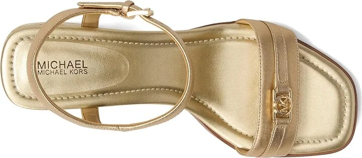 MICHAEL Michael Kors Mandy Mid Sandal Women's Sandals Pale Gold : 6.5 M, Leather - Image 2
