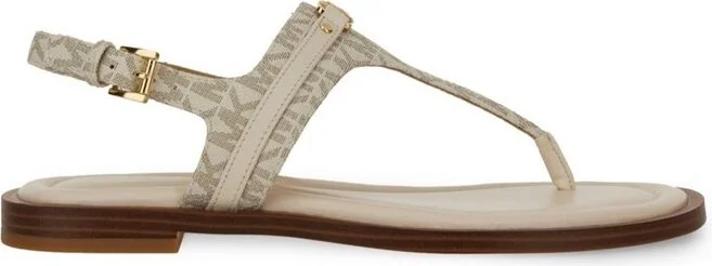 Michael Michael Kors Mandy Signature Logo T-Strap Sandals