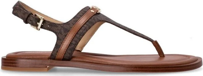 Michael Michael Kors Mandy Signature Logo T-Strap Sandals
