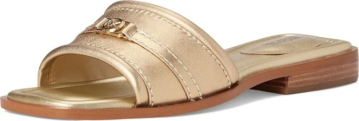 MICHAEL Michael Kors Mandy Slide Sandal Women's Sandals Pale Gold : 7 M, Leather/Rubber - Image 5