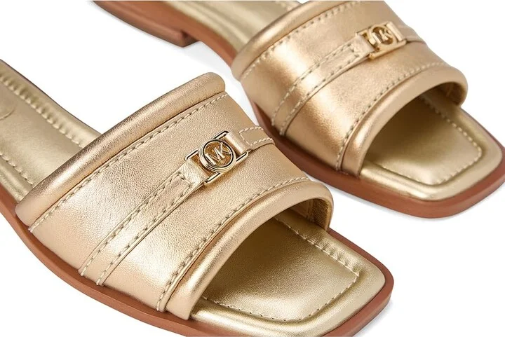 MICHAEL Michael Kors Mandy Slide Sandal Women's Sandals Pale Gold : 7 M, Leather/Rubber - Image 7