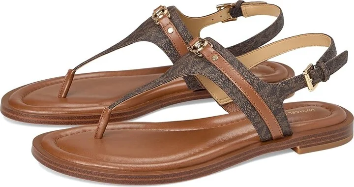 MICHAEL Michael Kors Mandy Thong Sandal Women's Sandals Brown/Luggage : 5 M, Synthetic