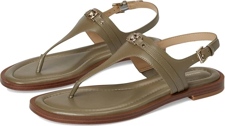 MICHAEL Michael Kors Mandy Thong Sandal Women's Sandals Safari Green : 7.5 M, Synthetic