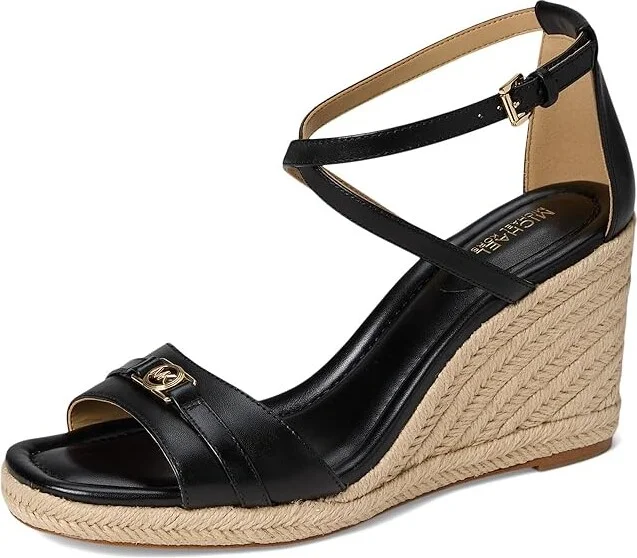 MICHAEL Michael Kors Mandy Wedge Women's Sandals Black : 8 M, Leather - Image 5