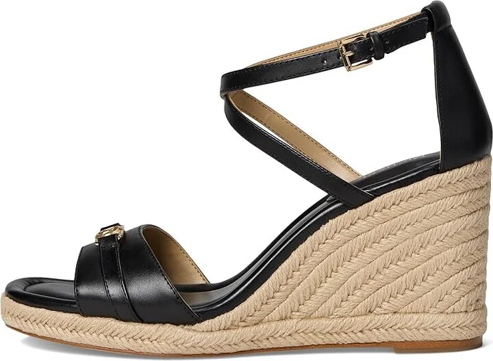 MICHAEL Michael Kors Mandy Wedge Women's Sandals Black : 8 M, Leather - Image 6