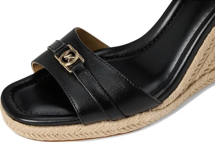 MICHAEL Michael Kors Mandy Wedge Women's Sandals Black : 8 M, Leather - Image 7