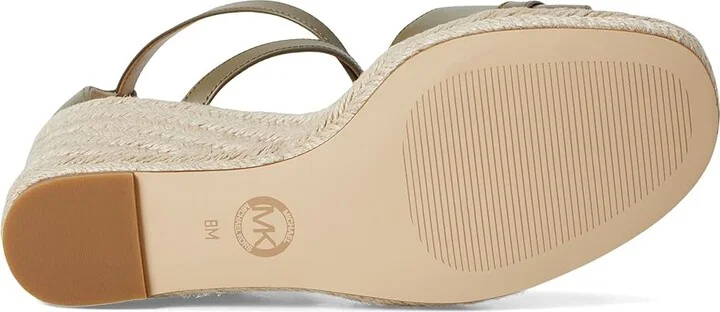 MICHAEL Michael Kors Mandy Wedge Women's Sandals Safari Green : 7 M, Leather - Image 3