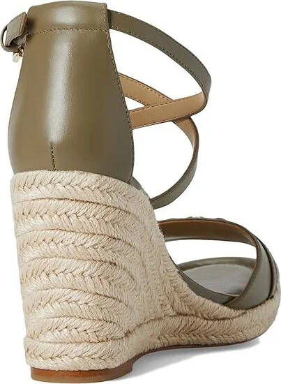 MICHAEL Michael Kors Mandy Wedge Women's Sandals Safari Green : 7 M, Leather - Image 4