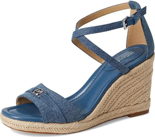 MICHAEL Michael Kors Mandy Wedge Women's Sandals Union Wash : 8 M, Leather - Image 5