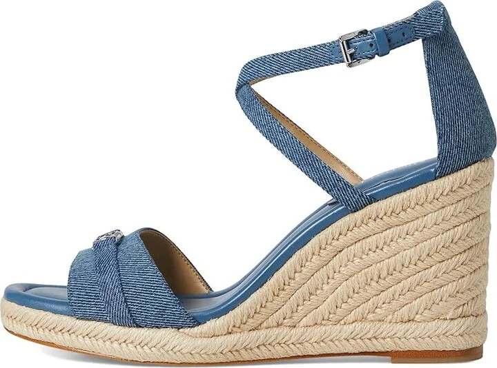 MICHAEL Michael Kors Mandy Wedge Women's Sandals Union Wash : 8 M, Leather - Image 6