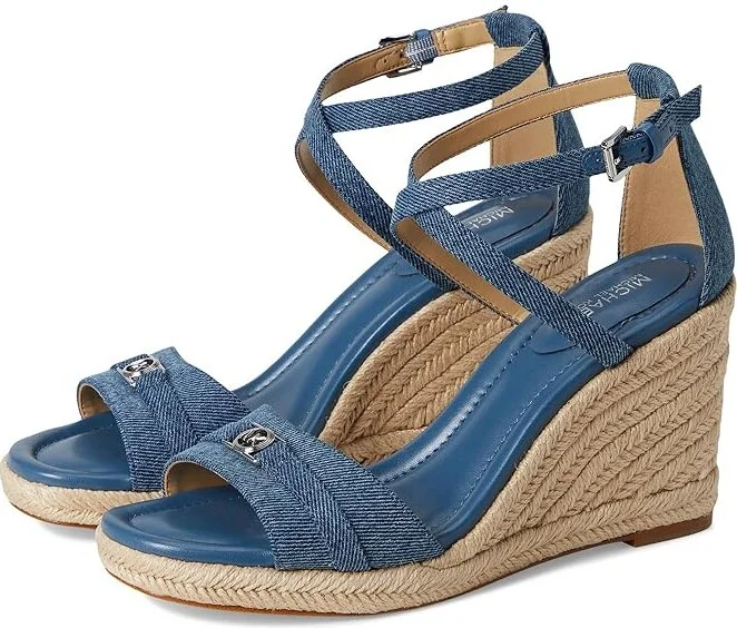 MICHAEL Michael Kors Mandy Wedge Women's Sandals Union Wash : 8 M, Leather