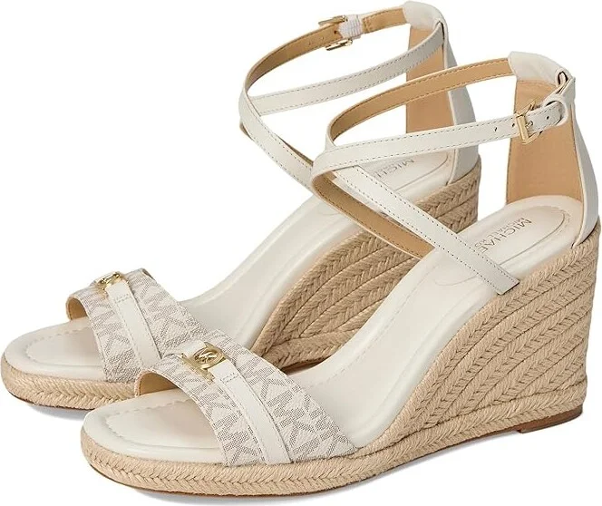 MICHAEL Michael Kors Mandy Wedge Women's Sandals Van/Cream : 10 M, Leather