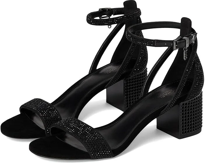 MICHAEL Michael Kors Maxine Mid Sandals Women's Sandals Black : 6.5 M, Leather