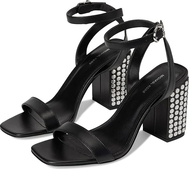 MICHAEL Michael Kors Merriam Block Heel Women's Sandals Black : 6.5 M, Leather/Rubber