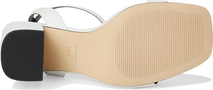MICHAEL Michael Kors Merriam Block Heel Women's Sandals Optic White : 9.5 M, Leather/Rubber - Image 3