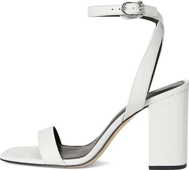 MICHAEL Michael Kors Merriam Block Heel Women's Sandals Optic White : 9.5 M, Leather/Rubber - Image 6