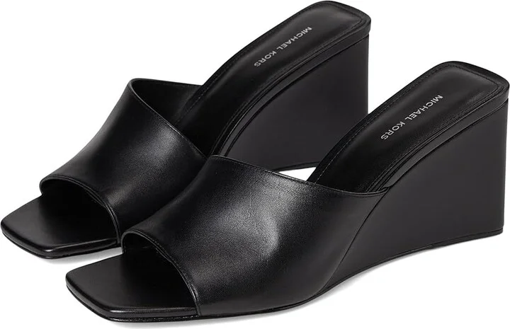 MICHAEL Michael Kors Merriam Wedge Women's Wedge Shoes Black : 10 M, Leather