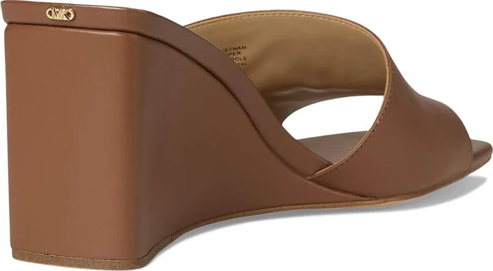 MICHAEL Michael Kors Merriam Wedge Women's Wedge Shoes Luggage : 8 M, Leather - Image 4