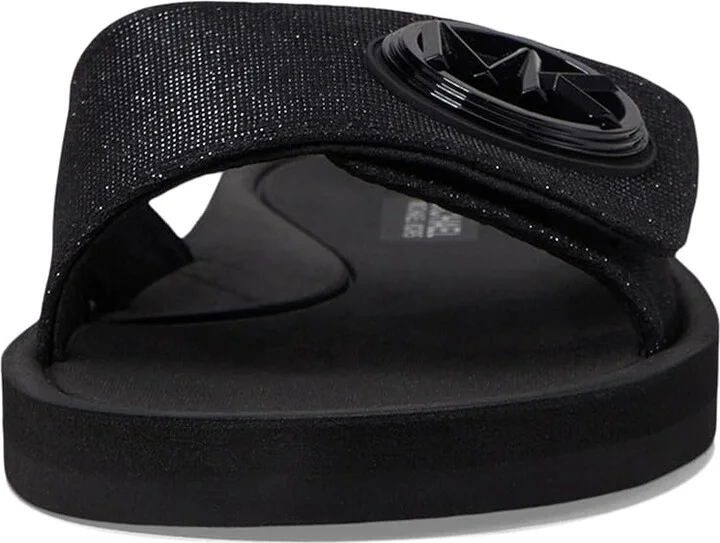 MICHAEL Michael Kors MK Charm Slide Women's Sandals Black : 8 M, Rubber - Image 2
