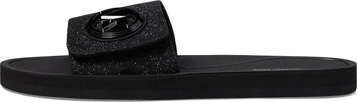 MICHAEL Michael Kors MK Charm Slide Women's Sandals Black : 8 M, Rubber - Image 5
