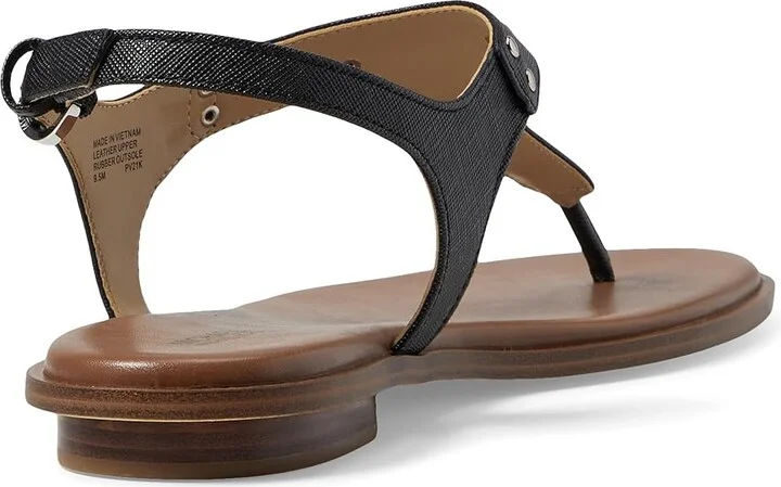 MICHAEL Michael Kors MK Plate Thong Women's Sandals Black Saffiano 1 : 7.5 M, Leather/Textile - Image 5