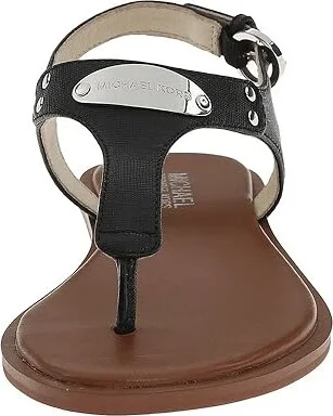 MICHAEL Michael Kors MK Plate Thong Women's Sandals Black Saffiano 1 : 7.5 M, Leather/Textile - Image 6