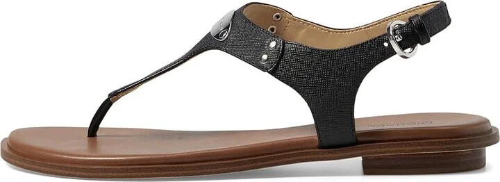 MICHAEL Michael Kors MK Plate Thong Women's Sandals Black Saffiano 1 : 7.5 M, Leather/Textile - Image 7