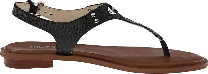 MICHAEL Michael Kors MK Plate Thong Women's Sandals Black Saffiano 1 : 7.5 M, Leather/Textile - Image 8