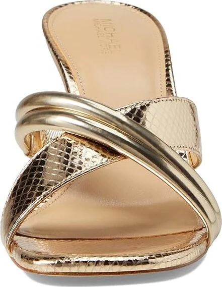 MICHAEL Michael Kors Nadina Mule Wedge Women's Sandals Pale Gold : 6 M, Leather/Rubber - Image 2