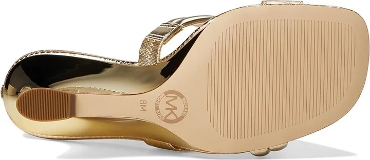 MICHAEL Michael Kors Nadina Mule Wedge Women's Sandals Pale Gold : 6 M, Leather/Rubber - Image 3