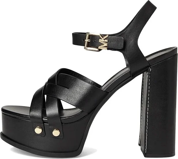 MICHAEL Michael Kors Nora Platform Sandal Women's Wedge Shoes Black : 10 M, Leather/Rubber - Image 6