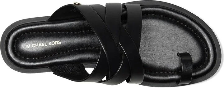 MICHAEL Michael Kors Nora Thong Sandal Women's Sandals Black : 8 M, Leather - Image 2