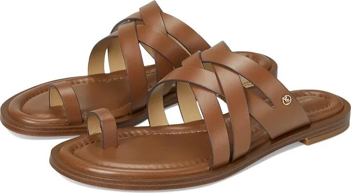 MICHAEL Michael Kors Nora Thong Sandal Women's Sandals Luggage : 9.5 M, Leather