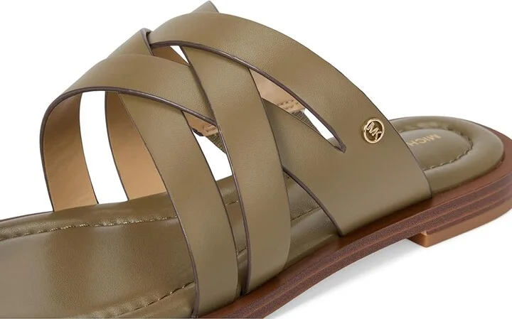 MICHAEL Michael Kors Nora Thong Sandal Women's Sandals Safari Green : 8 M, Leather - Image 7