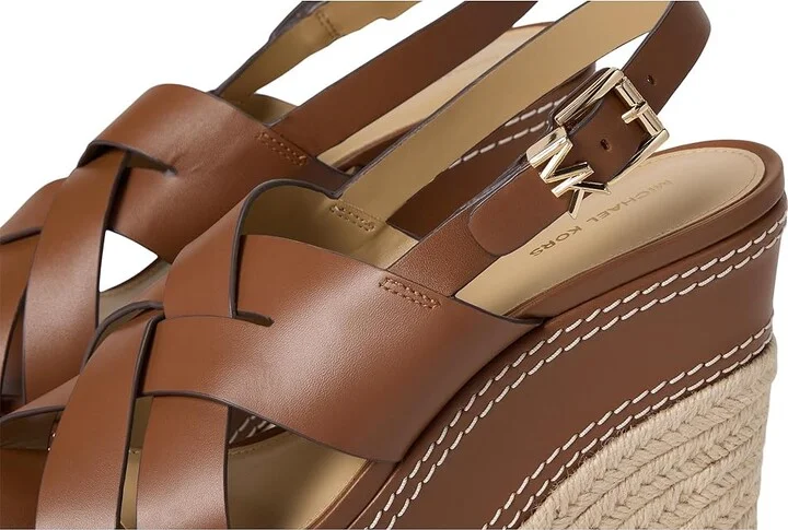 MICHAEL Michael Kors Nora Wedge High Women's Heels Luggage : 7 M, Leather - Image 7