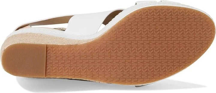 MICHAEL Michael Kors Nora Wedge High Women's Heels Optic White : 9.5 M, Leather - Image 3