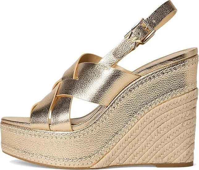MICHAEL Michael Kors Nora Wedge High Women's Heels Pale Gold : 10 M, Leather - Image 6