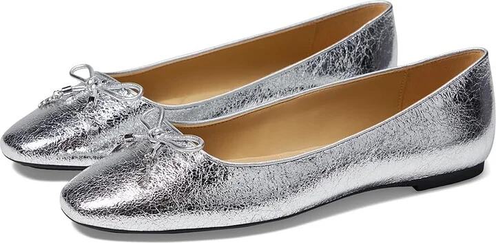 MICHAEL Michael Kors Nori Flex Flat Women's Shoes Silver : 6.5 M, Leather