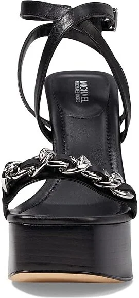 MICHAEL Michael Kors Paola Chain Platform Women's Shoes Black : 8 M, Leather - Image 2