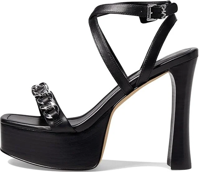 MICHAEL Michael Kors Paola Chain Platform Women's Shoes Black : 8 M, Leather - Image 5
