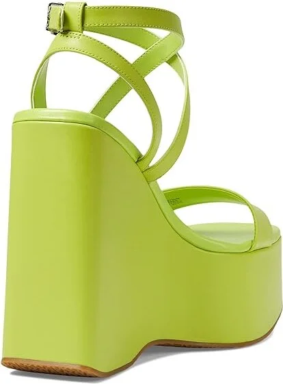 MICHAEL Michael Kors Paola Wedge Women's Shoes Bright Limeade : 7.5 M, Synthetic/Textile - Image 4