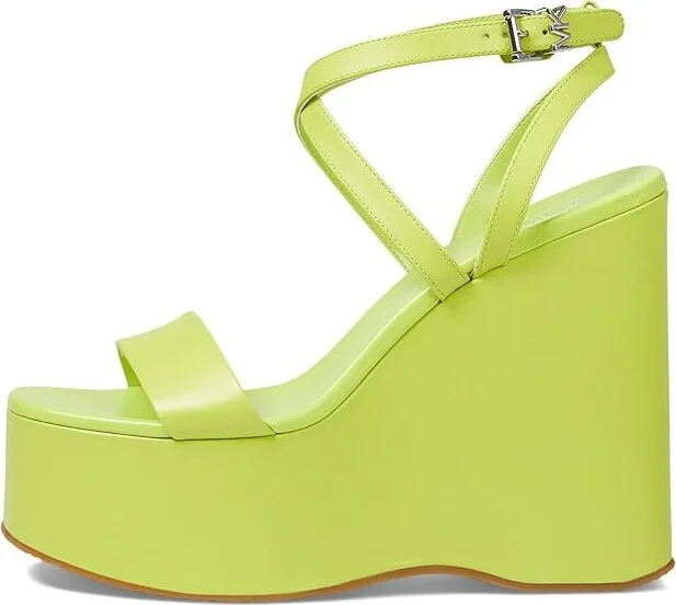 MICHAEL Michael Kors Paola Wedge Women's Shoes Bright Limeade : 7.5 M, Synthetic/Textile - Image 5