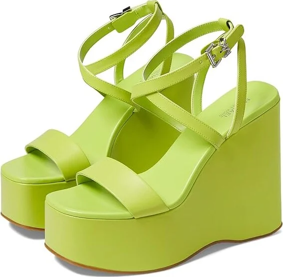 MICHAEL Michael Kors Paola Wedge Women's Shoes Bright Limeade : 7.5 M, Synthetic/Textile