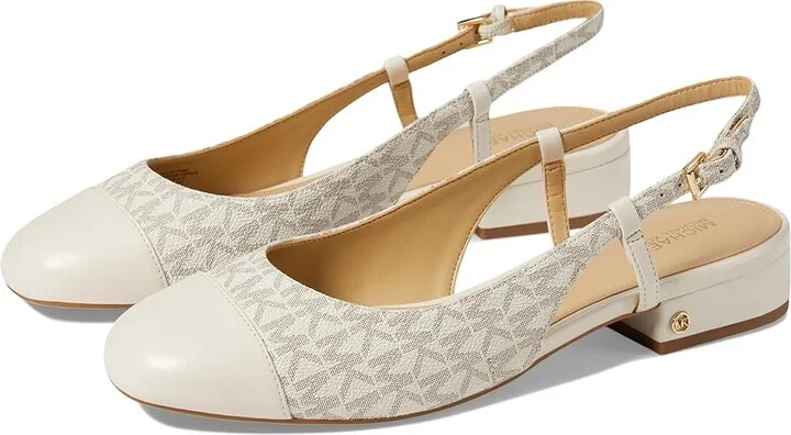 MICHAEL Michael Kors Perla Flex Sling Flat Women's Shoes Vanilla : 6 M, Leather