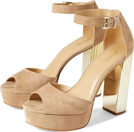 MICHAEL Michael Kors Porter Ankle Strap Women's Sandals Camel : 10 M, Leather