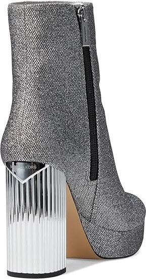 MICHAEL Michael Kors Porter Platform Bootie Women's Shoes Silver : 7.5 M, Leather - Image 4