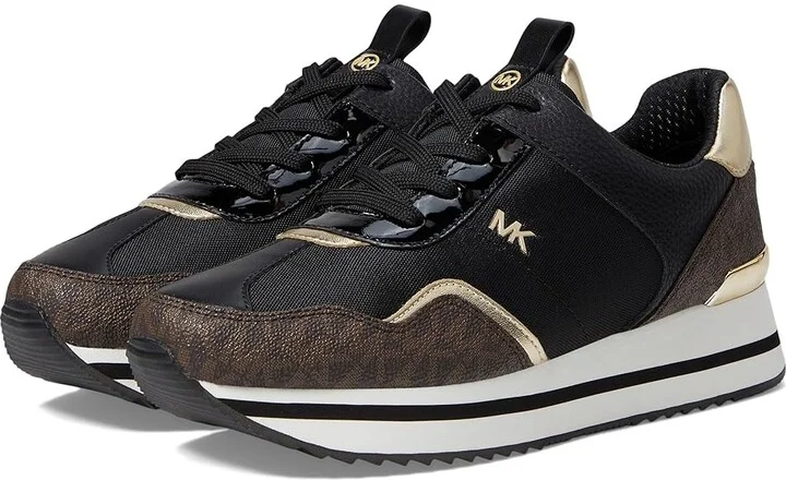 MICHAEL Michael Kors Raina Trainer Women's Shoes Black/Brown : 6 M, Synthetic