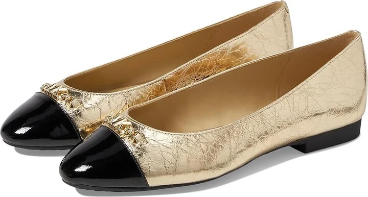 MICHAEL Michael Kors Rebecca Flex Ballet Women's Flat Shoes Pale Gold : 7 M, Leather/Rubber